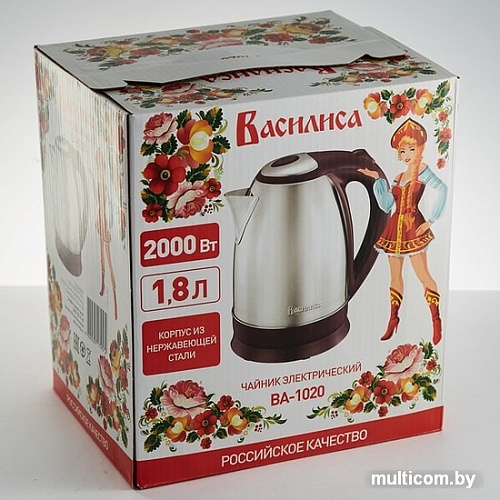 Электрочайник Василиса ВА-1020 (бордовый)