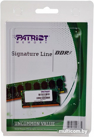 Оперативная память Patriot Signature 4GB DDR3 SO-DIMM PC3-10600 (PSD34G13332S)