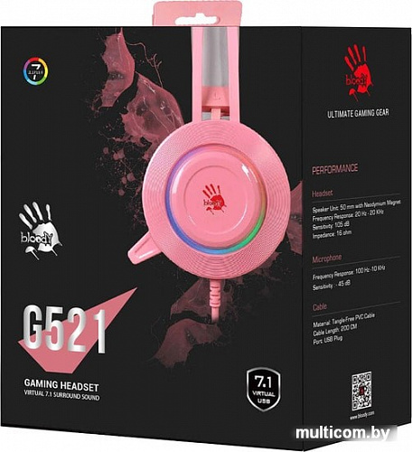 Наушники A4Tech Bloody G521 (розовый)