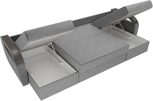 П-образный диван Лига диванов Форсайт 100833 (серый)