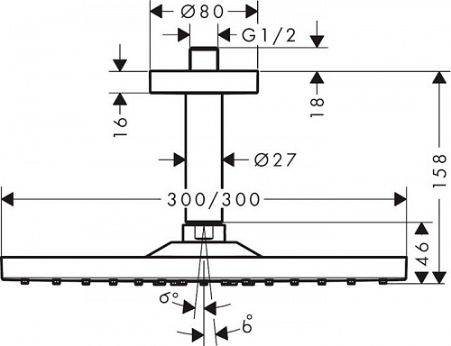 Верхний душ Hansgrohe Raindance E 300 1jet 26250670 (черный матовый)