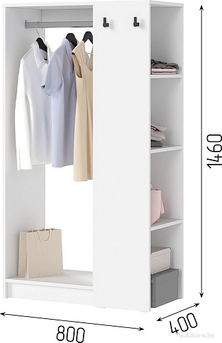 Стойка для одежды Стендмебель Руна СТЛ 01 (белый)