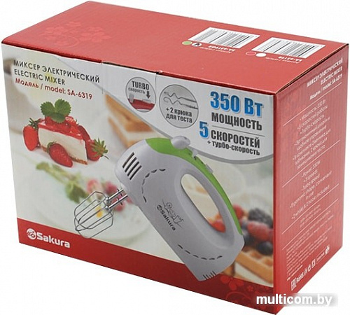 Миксер Sakura SA-6319GR (белый/зеленый)