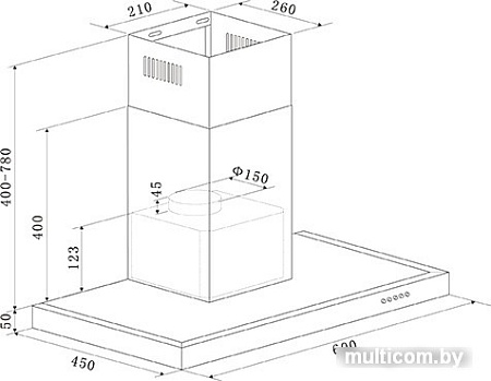 Кухонная вытяжка Oasis KA-60S (A)