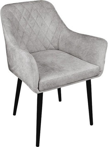 Стул с подлокотниками Трия Chester Т6 (черный муар/велюр V004 светло-серый)