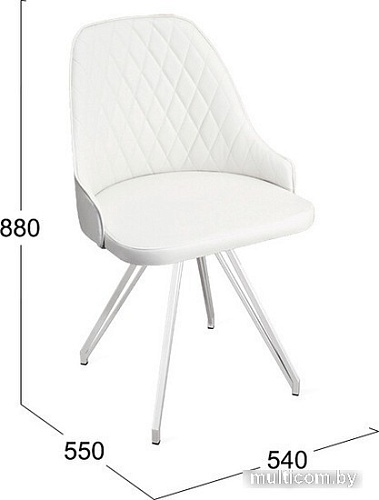 Стул Трия Гранд К4 (белый матовый/микровелюр Wellmart Dark Beige)