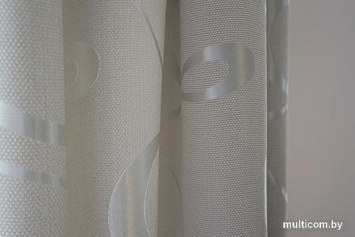 Комплект штор Decoretto Рогожка с волной РСВ-K1 3.75x2.7 м (светло-серый, 2 шт)