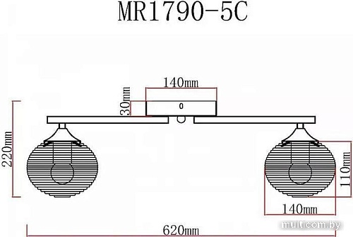 Люстра средней высоты Myfar Gloria MR1790-5C