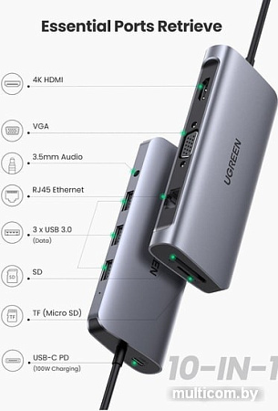 USB-хаб Ugreen CM179 80133