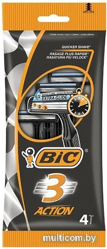 Бритвенный станок BIC 3 Action (4 шт)