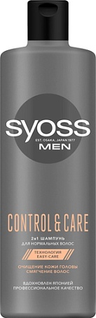 Шампунь Syoss Men Control & Care для нормальных волос 2в1 450 мл