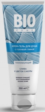BioZone Гель для душа С голубой глиной сливой и цветком сакуры 250 мл