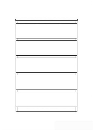 Комод Mio Tesoro Мальта 5 ящиков 80x121 2.05.02.090.1 (белый)