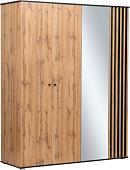 Шкаф распашной Олмеко Либерти 51.15 4-х дверный опора 20мм (дуб вотан/черный)