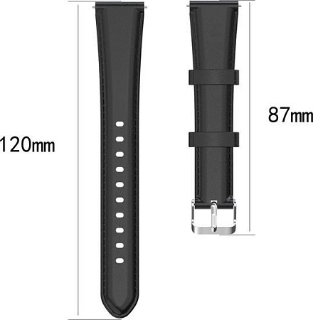 Ремешок Rumi кожаный Slim 22 мм (бордовый)