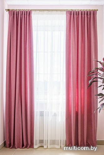 Комплект штор Decoretto Канвас пыльная роза КПР-K24 4x2.7 м (розовый, 2 шт)