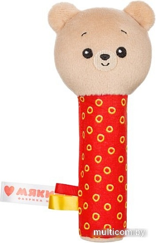 Погремушка Мякиши Хрустящая пищалка Мишка Барни 594