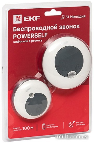 Беспроводной дверной звонок EKF Powerself в розетку DBS-003