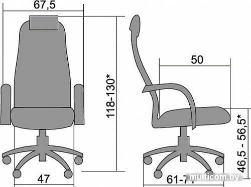 Кресло Metta BK-8 PL (темно-серый)