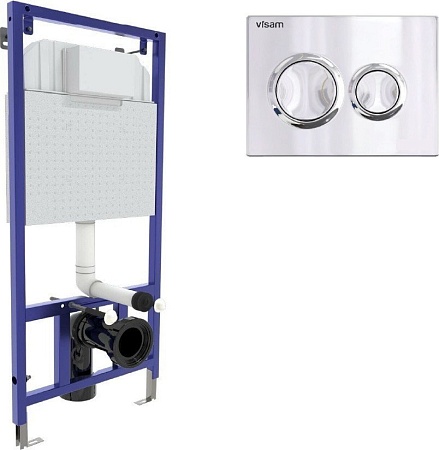 Инсталляция для унитаза Visam Slim 525 с кнопкой O3 EX-040263 (хром глянец)