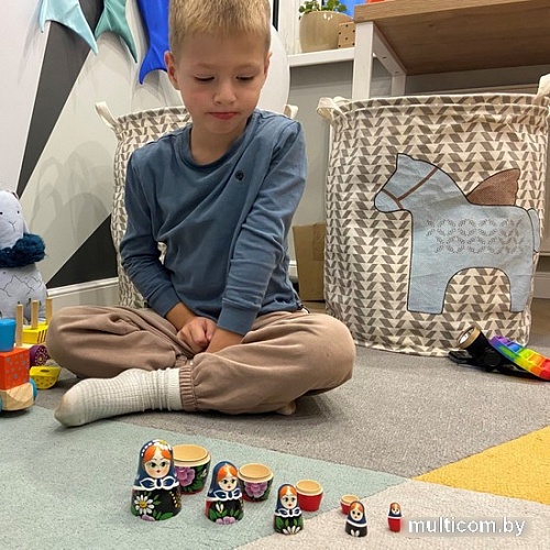 Развивающая игра Брестская Матрешка C георгинами и ромашками (набор 5 шт)