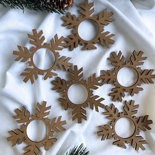 Сервировочная салфетка ОМурМебель с держателем Снежинка (6шт, синий)