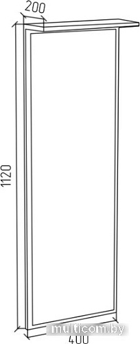 Зеркало МДК ПРЗ 400x1120x200 (белый)