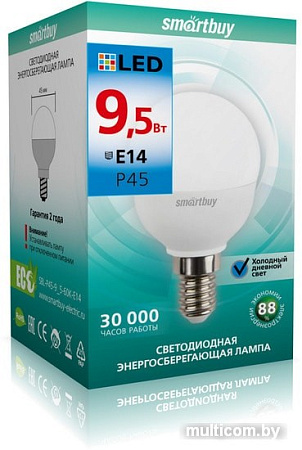 Светодиодная лампа SmartBuy P45 E14 9.5 Вт 6000 К SBL-P45-9_5-60K-E14