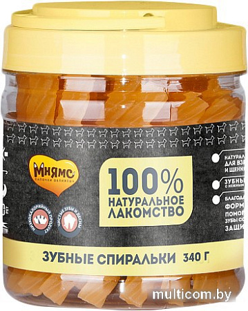 Лакомство для собак Мнямс Крученые зубные палочки с фруктами 340 г