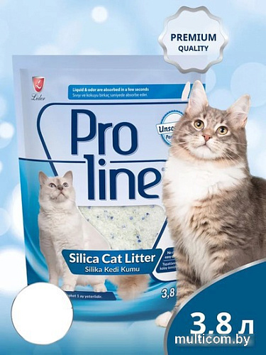 Наполнитель для туалета Proline Silica Unscented без запаха 3.8 л