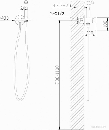 Гигиенический душ Abber Wasser Kreis AF8125NG (никель)