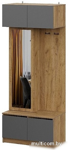 Стенка Mio Tesoro Авиньон (дуб крафт золотой/графит серый)