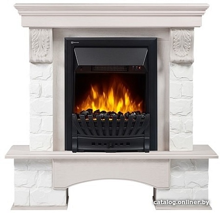 Портал Firelight Forte Classic (камень белый/шпон беленый дуб)