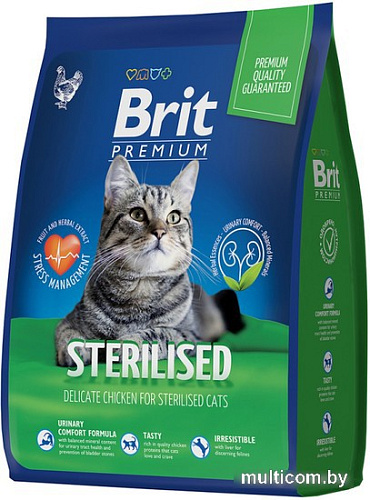 Сухой корм для кошек Brit Premium Cat Sterilized Chicken 2 кг