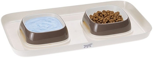 Миски на подставке Ferplast Glam Tray Extra Small (коричневый)