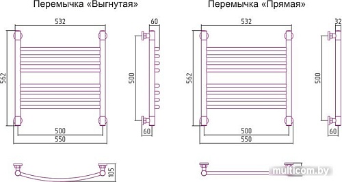Полотенцесушитель Сунержа Богема+ 500x500 00-0221-5050