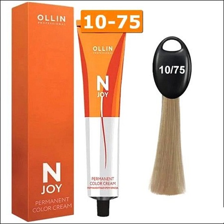 Крем-краска Ollin Professional N-Joy Color Cream 10/75 светл. блонд коричнево-махагон. 100 мл
