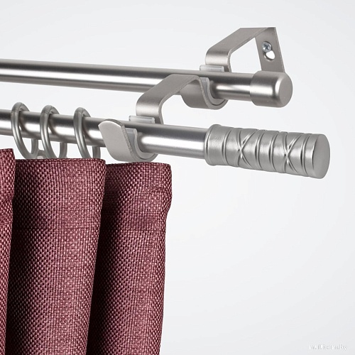 Карниз для штор Sundays Home Лайт Мозаика 16мм+16мм двухрядный (сатин, 2м)