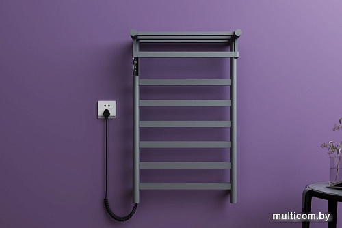 Полотенцесушитель Maxonor PL-TRE05-50-6-3 с полкой (серый, подключение слева)