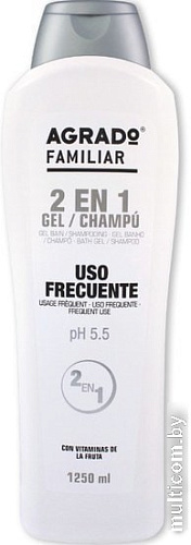 Agrado Гель для душа Bath Gel & Shampoo Familiar 2 in 1 1250 мл