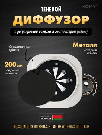 Вентиляционная решетка HOMY AIR круглый A125BRT d200 (черная)