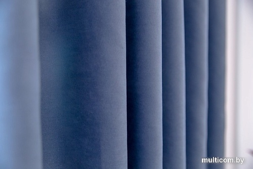 Комплект штор Decoretto Сатин индиго СИ-K12 4x2.6 м (синий, 2 шт)