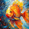 Картина по номерам ILikeGift Золотая рыбка KH1222P