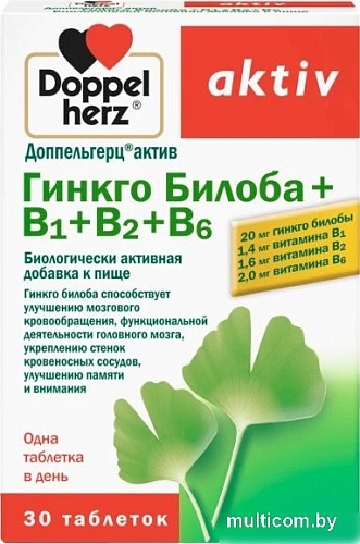Doppelherz Актив Гингко Билоба B1B2B6 (30таблеток)