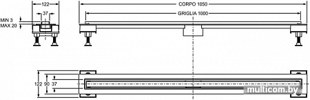 Трап/канал Bonomini L110 6825KX110S