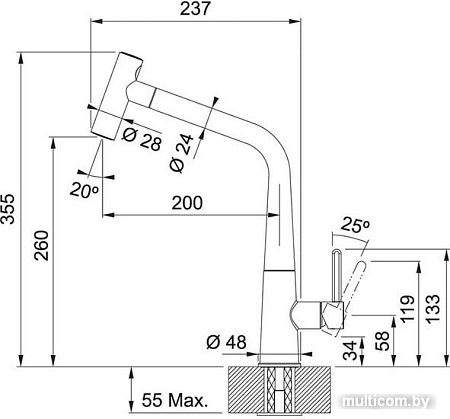 Смеситель Franke Icon 115.0625.190 (черный матовый)