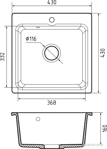 Кухонная мойка GranFest Smart 430 (черный)