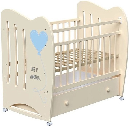 Классическая детская кроватка VDK Wonderful колесо-качалка (слоновая кость)
