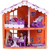 Кукольный домик Krasatoys Загородный дом Анжелика с мебелью 000254 (оранжевый/сиреневый)