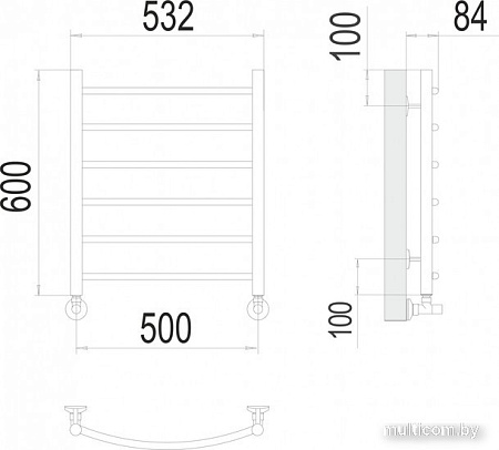 Полотенцесушитель TERMINUS Классик П6 500x600 нп (золото)